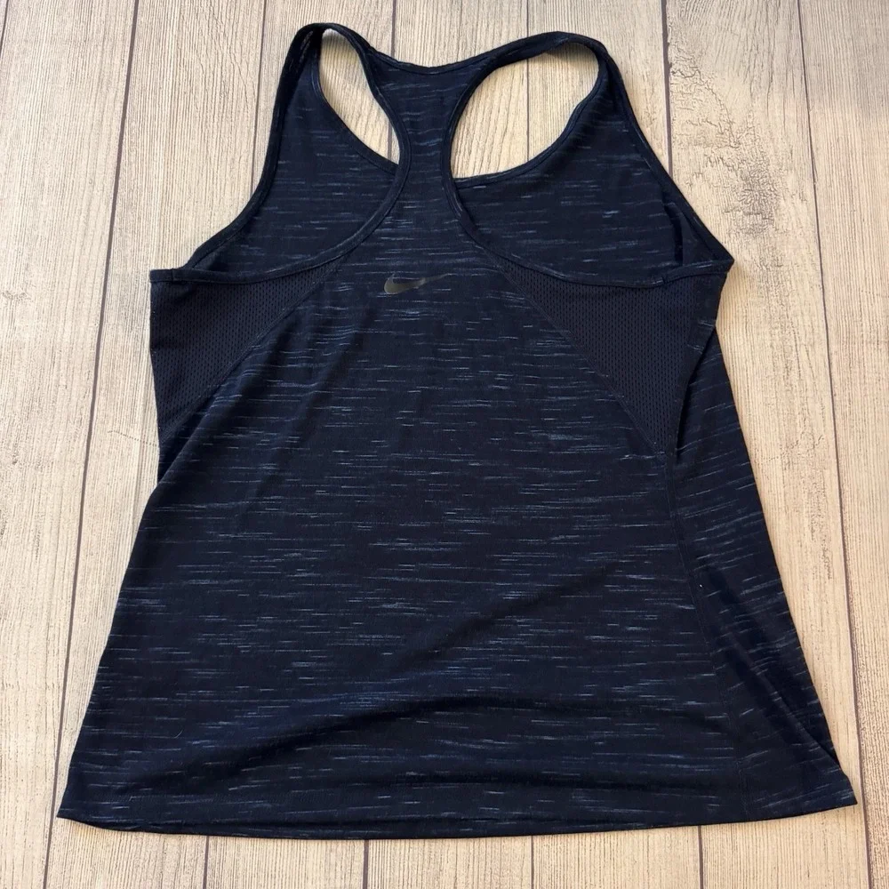Nike Dri-FIT Women's XL Racerback Tank Top Blue Heather Mesh Running Workout